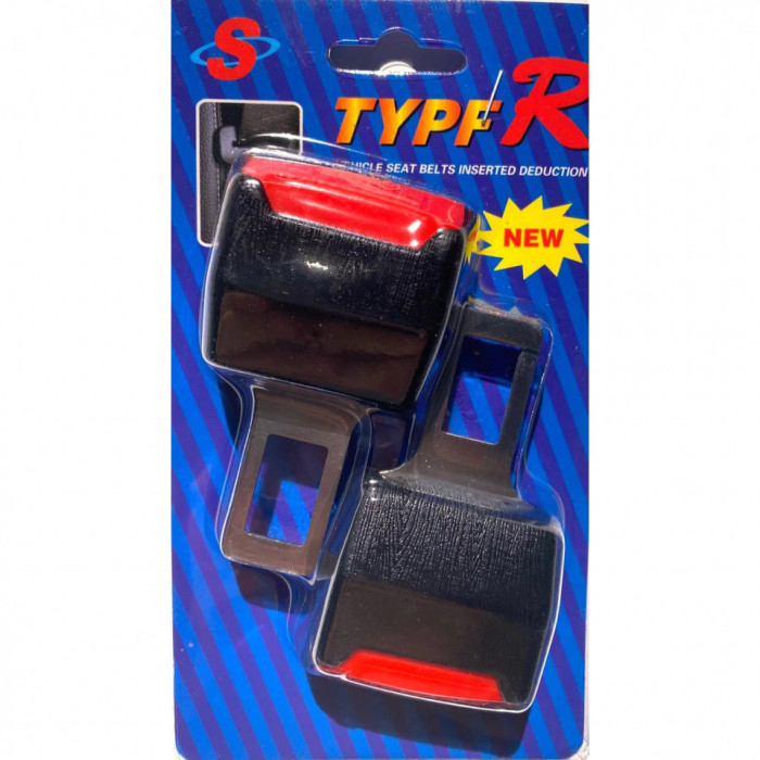 Adaptor centura de siguranta falsa, TypeR, set 2 buc, Negru