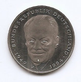 Germania 2 Deutsche Mark 2001 (D) - (Willy Brandt) 26.75 mm KM-183 aUNC