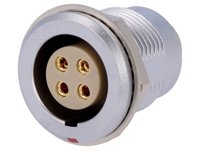 Conector circular mamă 4 pini, lipire foto