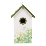 Cumpara ieftin Casuta Pasari lemn alb verde galben decor Lacramioare 15x10x22 cm