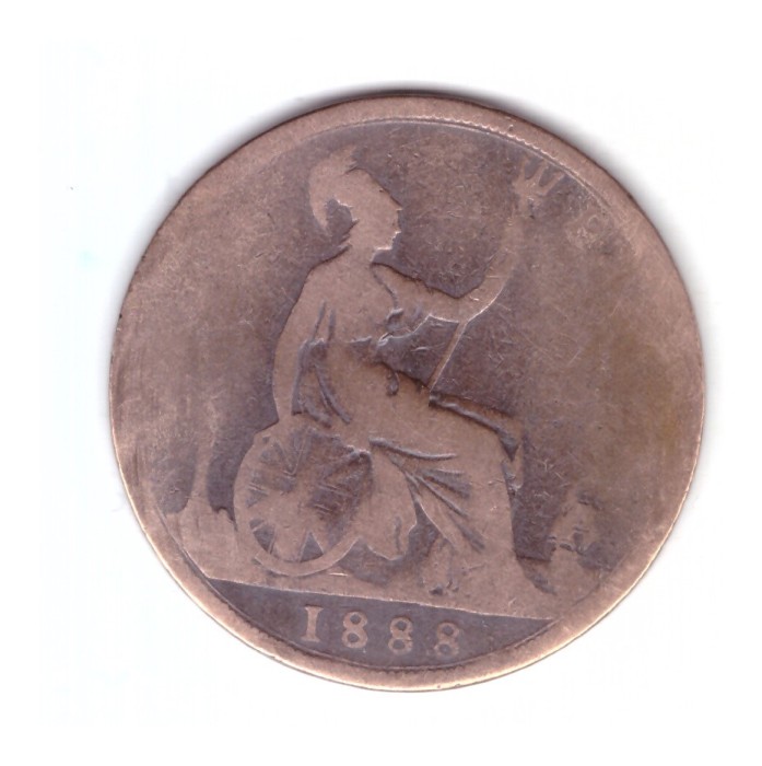 Moneda Marea Britanie 1 penny 1888, uzata, curata