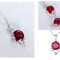 Set Cercei si Lantisor Din Argint Zirconiu Rubin Gemstone Dainty Rosu Set381V