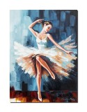 Tablou pictat manual, Balerina, 70x50cm ulei pe panza in cutit efect 3D, Mircea Iordache