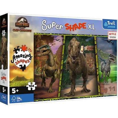 PUZZLE TREFL PRIMO SUPER SHAPE XXL 104 JURASSIC WORLD SuperHeroes ToysZone foto