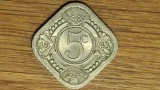 Surinam Suriname / Curacao - exceptie numismatica rara - 5 cents 1943 - an unic de batere - vezi descrierea, America Centrala si de Sud