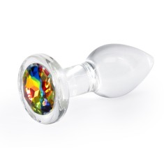 Dop Anal Crystal Desires Rainbow Gem, Sticla, 7.2 cm