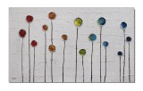 Cumpara ieftin Tablou pictat manual, Aranjament floral cutit abstract (1) - 100x60cm ulei pe panza de in cutit efect 3D