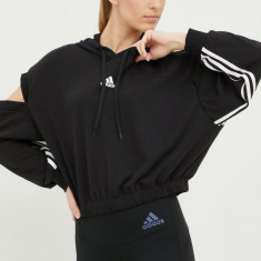 adidas bluza femei, culoarea negru, neted