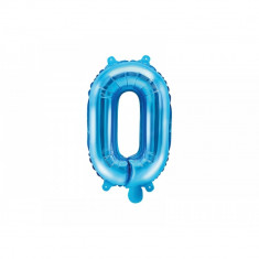 Balon folie metalizata litera O, albastru, 35cm foto