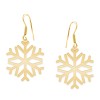 Snowflake - Cercei personalizati fulg din argint 925 placat cu aur galben 24K