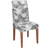 Husa universala pentru scaun, marime universala, poliester si spandex, 38x70cm, gri cu model floral Household NewTrend