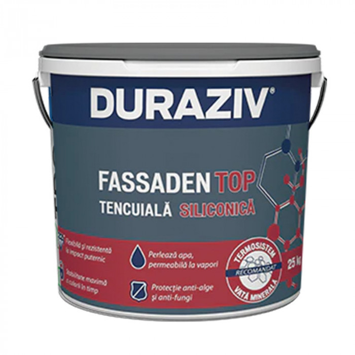 Tencuiala Duraziv structurata Decorativa Fassaden Top alba 25 kg