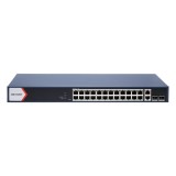 Switch PoE Smart Managed Hikvision 28 porturi Gigabit, 24 PoE, 230W