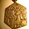 B194-Pandativ vintage IISUS cu cei 12 Apostolii bronz masiv.