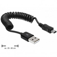 Cablu periferic Delock USB 2.0 Male tip A - miniUSB 2.0 Male tip B 0.6m negru foto