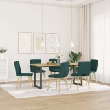 VidaXL Scaune de bucătărie, 6 buc., verde &icirc;nchis, material textil