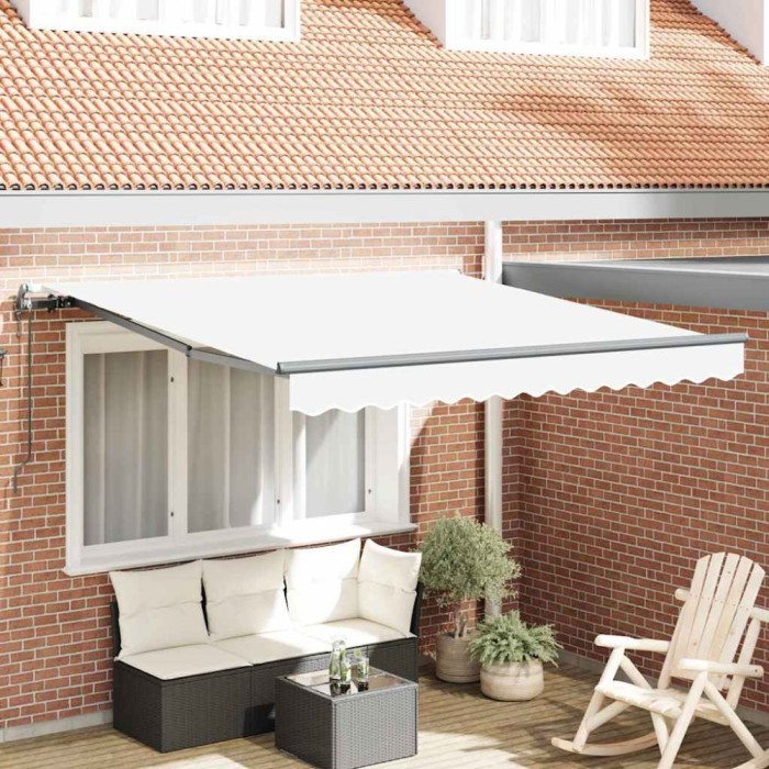 vidaXL Pergolă automatizată și retractabilă de la , albă, 350 x 250 cm