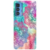 Husa compatibila cu Motorola G50 model Neon Mandala, Silicon, TPU, Viceversa, Transparent, Carcasa