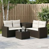 Cumpara ieftin Set de canapea 6 buc. Negru si Alb crem 55 x 55 x 37 cm