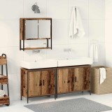 Set de Mobilier pentru Baie 3 Piese Lemn Vechi din Lemn Compozit