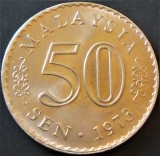 Moneda exotica 50 SEN - MALAEZIA, anul 1973 *cod 672 = A.UNC, Asia