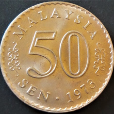 Moneda exotica 50 SEN - MALAEZIA, anul 1973 *cod 672 = A.UNC