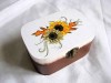 Cutie Lemn Decorata Manual Floarea Soarelui, 11x7x5cm, Bijuterii, Accesorii