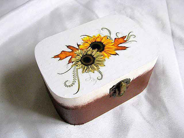 Cutie lemn decorata cu model floarea soarelui 28734