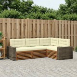 vidaXL Set de canapele de exterior 4 pcs Natural și Crem 3383308