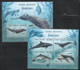 S.Tome e Principe 2013-Fauna africana,Balene,Colita si bloc 4 valori,MNH,Mi.891, Nestampilat