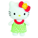 Jucarie de plus Hello Kitty cu rochita verde, 0-36 luni, 20 cm, Jemini