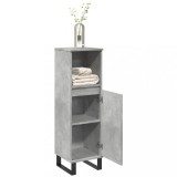 vidaXL Dulap de baie, gri beton, 30x30x100 cm, lemn prelucrat