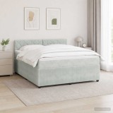 Cumpara ieftin Pat boxspring cu saltea Gri deschis 160 x 200 cm Catifea