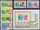 DB1 Liberia Anul International al Femeii 1975 Cosmos Marie Curie 6 v. + SS MNH, Nestampilat