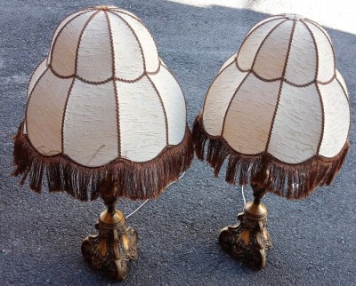Elegant set de 2 veioze din bronz masiv &amp;icirc;n stilul Baroc foto