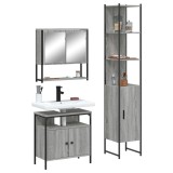 VidaXL Set mobilier de baie, 3 piese, gri sonoma, lemn prelucrat 3214678