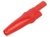 Bornă crocodil 10A roșie pentru prindere max. 7,9mm