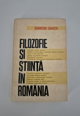 Carte cu autograf Simion Ghita Filozofie si stiinta in Romania