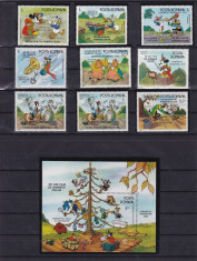 ROMANIA 1986 LP 1153 LP 1154 WALT DISNEY II SERIE+COLITA NEDANTELATA MNH foto