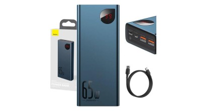 Baseus Adaman Metal Powerbank 20000mAh PD QC 3.0 65W 2xUSB + USB-C + micro USB (albastru) foto