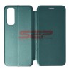 Husa Flip Cover Huawei P Smart 2021, Piele Ecologica, Protectie 360, Sea Green