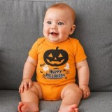Body pentru bebeluși din bumbac, portocaliu, cu imprimeu de Halloween, CMCLASS