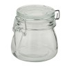 Borcan din Sticla Clayre &amp; Eef, Transparent, 9x7 cm, Inchidere Ermetica - Cutie Depozitare Prajituri Condimente