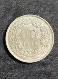 Moneda 1 franc 1966 Elveția argint