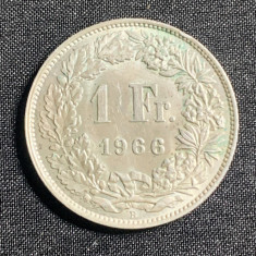 Moneda 1 franc 1966 Elveția argint