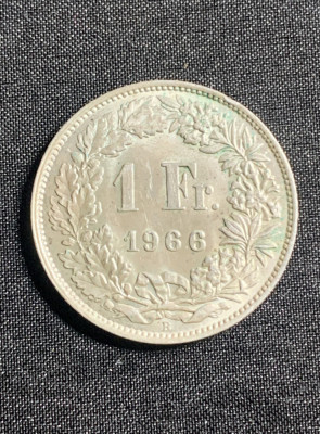 Moneda 1 franc 1966 Elveția argint foto