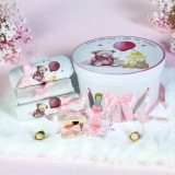 Cumpara ieftin Trusou Botez cu 8 Piese Imprimat, Ursulet cu Balon, Culoare Roz Perlat - BAB185