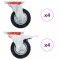 Gossi roti pivotante, 8 buc., 100 mm