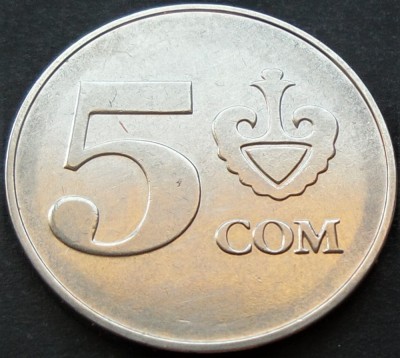 Moneda 5 SOM - REPUBLICA KYRGYZSTAN, anul 2008 * cod 1825 foto