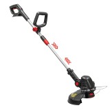 Outsunny Trimmer cu acumulator 2-&icirc;n-1, lățime de tăiere 30 cm, m&acirc;ner reglabil, cap motor &icirc;nclinat pentru grădină și curte, Argintiu | Aosom Romania